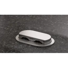 Izvlačna dvostruka električna utičnica PICCOLINO SCHUCO 2x 230V / Nehrđajući čelik