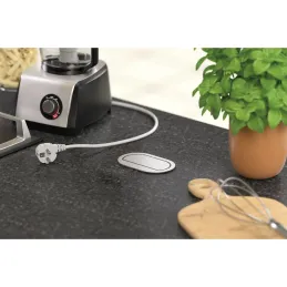 Izvlačna dvostruka električna utičnica PICCOLINO SCHUCO 2x 230V / Nehrđajući čelik