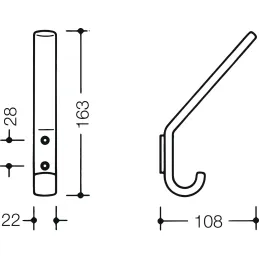 Vješalica LUGANO Maxi / Bijela mat