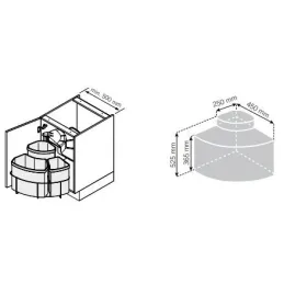 Odpadkový rotirajući koš ENVI Center 500mm 1x18 + 1x9 + 1x12 L / Antracit