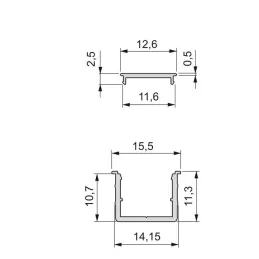 LED profil s difuzorom LYNX W / Aluminij