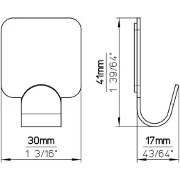 Samoljepljiva vješalica QUADRO UNO / Crna mat