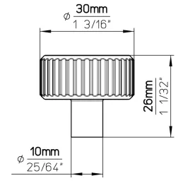 Ručka knopka PREA / Crna patina