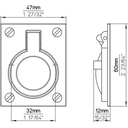Ugradbena ručkica NADIA / Crna mat