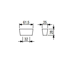 Drvena ručka LUNO / Lakirani hrast