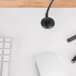 Interijer USB punjač 2 x USB za stol 25mm PLUGY / Crna mat