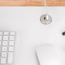 Interijer 2 x USB punjač za stol 25mm PLUGY / Metalik siva