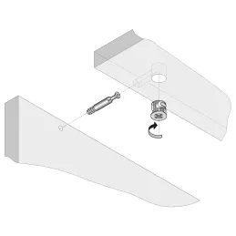 Set za povezivanje okova šipka + ekscenter 18 s poklopcem / Bijela mat - 10 komada