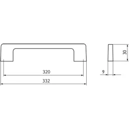 Drška HALI / Crna mat