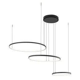 Stropno LED svjetlo CIRCOLO TRIO 1250 mm / Crna mat