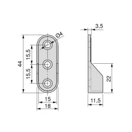 Nasadak za vješaljku - ovalni / sjajni krom