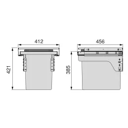 Výsuvni koš za otpad LUXON 6450 - 1x35L / Antracit