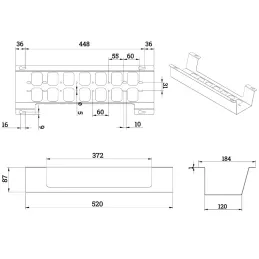 Držač za kabele ispod stola OLYMP / Crna mat