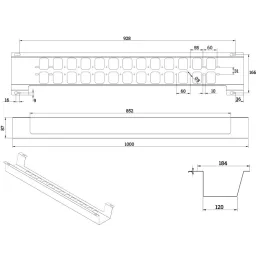 Držač za kabele ispod stola OLYMP / Crna mat