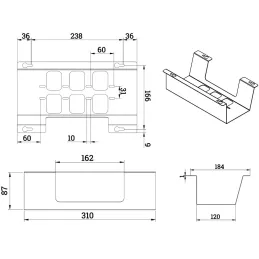 Držač za kabele ispod stola OLYMP / Bijela mat