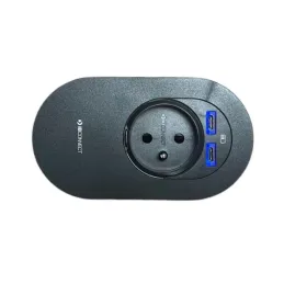 Električna utičnica ORBIT 1x 230V + 2x USB A-C / Crna mat