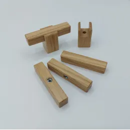 Drvena ručkica knopka LEO / Prirodni hrast