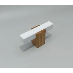 Drvena ručka knopka LEO / Bijela - prirodni hrast