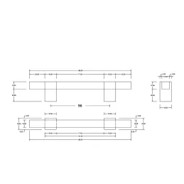 Drvena ručka LEO / Crna - prirodni buk