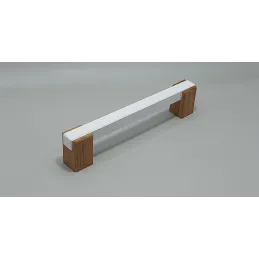 Drvena ručka LEO II / Bijela - prirodni hrast