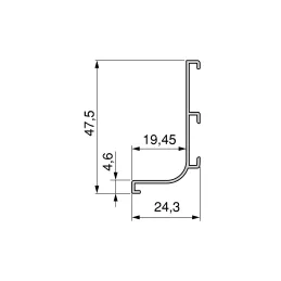 Profil ručke za vrata VION - L / Aluminij