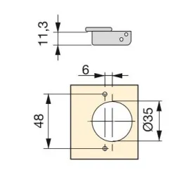 Zavjesa 90° za slijepi kut s ublaživačem X91 / Nikal