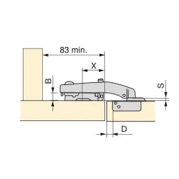 Závjes 90° za slijepi kut s ublaživačem X91 / Titan