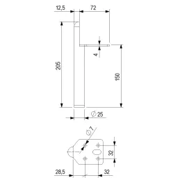Noga za namještaj HOPE / Zlatna brušena