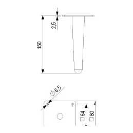 Namještajna nogica DESERT / Zlatno brušena