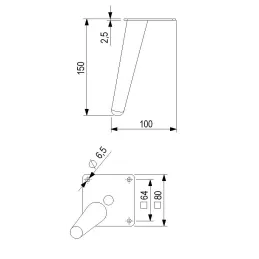 Namještajna nožica HORN / Crna mat