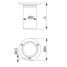 Namještajna nogica MONTE / Matirani krom