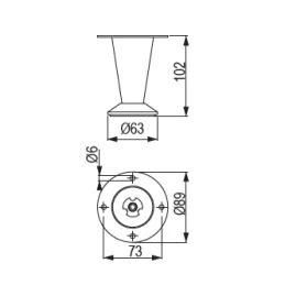 Noga za namještaj PALMA / Brušena mjed