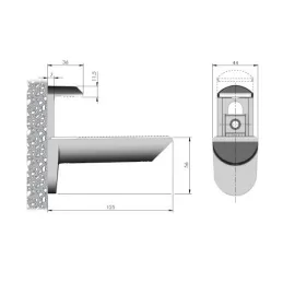 Držač police OMEGA / Crna mat