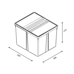 Koš za otpad za ladicu SISTEMA 9XL 800 mm / Siva