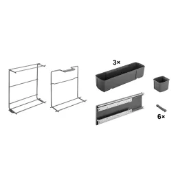 Potpuno izvlačna košara Cleaning agent K-Line / Antracit