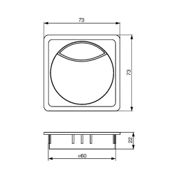 Prolaznica za kabele QUADRO PVC / Antracit