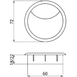 Prolaznica za kabele PVC 60 mm - antracit