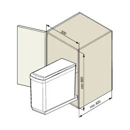 Izvlačni koš za otpad 300mm - 2 x 7,5L / Siva