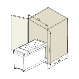 Izvlačna kanta za otpad LINEA 450mm - 2x16L / Siva