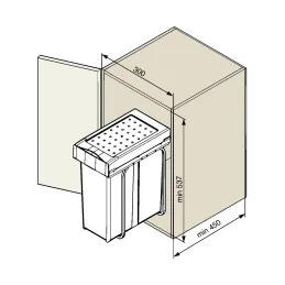 Izvlačna kanta za otpad LINEA 300mm - 1x40L / Antracit