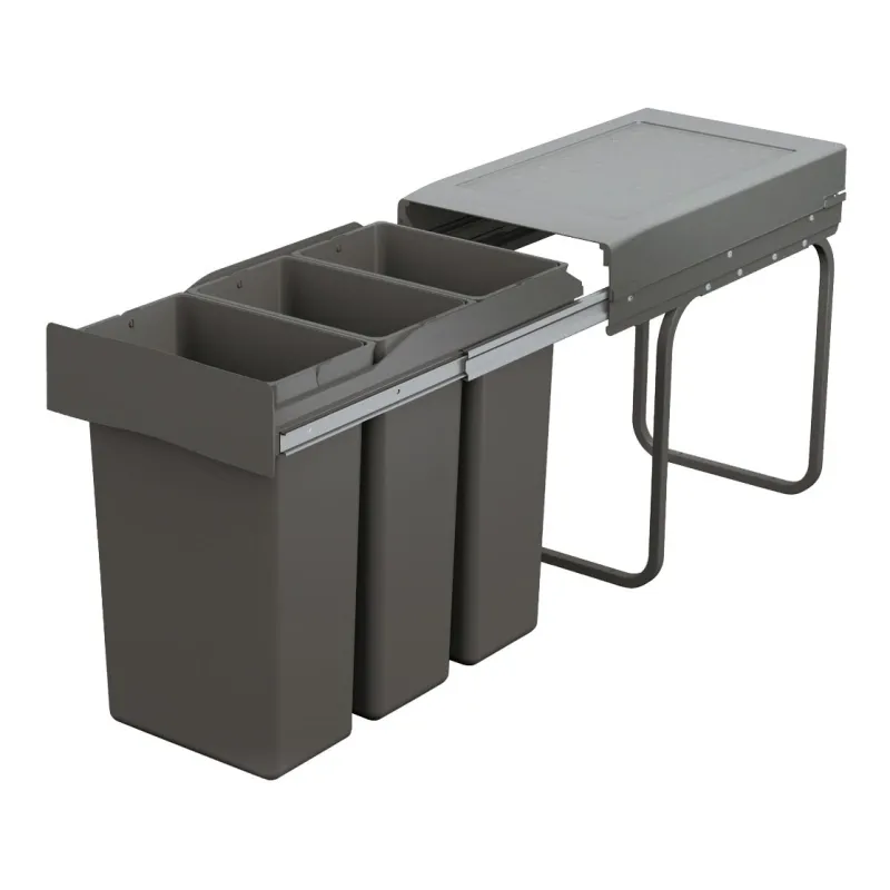 Izvlačna kanta za otpad LINEA 300mm - 3x10L / Antracit