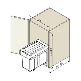 Izvlačni koš za otpad LINEA 300mm - 1x30L / Antracit