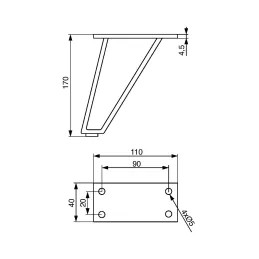 Namještajna nogica SONIA / Crna mat