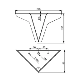 Namještajna nožica VENEA Mini / Crna mat