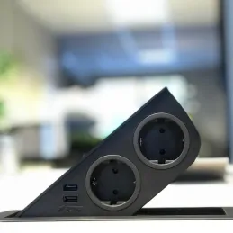 Izvlačiva električna utičnica CIZO 2x230 + 2xUSB - SCHUKO / Crna