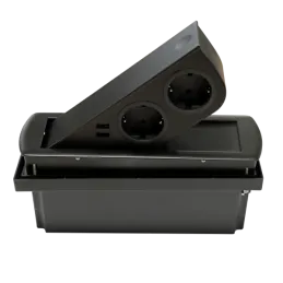 Izvlačiva električna utičnica CIZO 2x230 + 2xUSB - SCHUKO / Crna