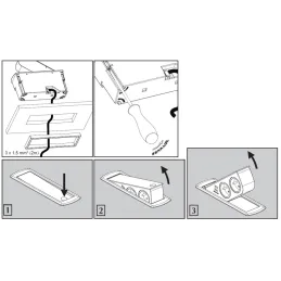 Utičnica na izvlačenje CIZO 2x230 + 2xUSB - SCHUKO / Bijela