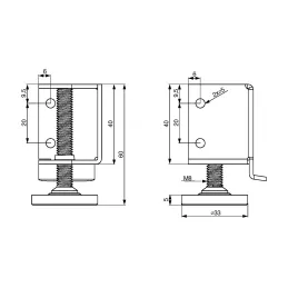 Podešiva nožica GA40 / Nikl-cink