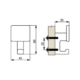 Vješalica GINERVA / Bijela mat