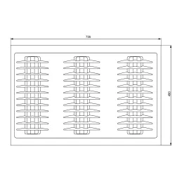 Držač za tanjure za ladicu 800 mm / Siva metalik